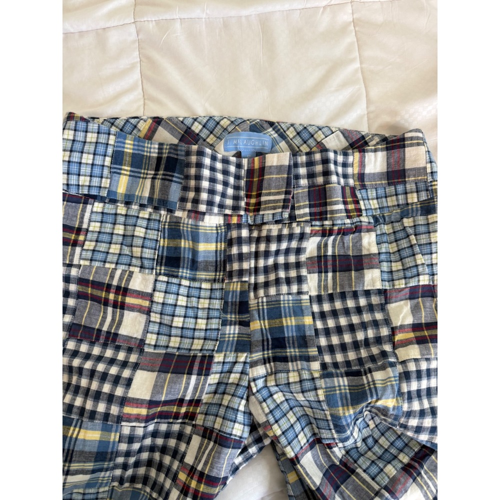 J Mclaughlin Patchwork Madras Plaid Pants Womens … - image 3